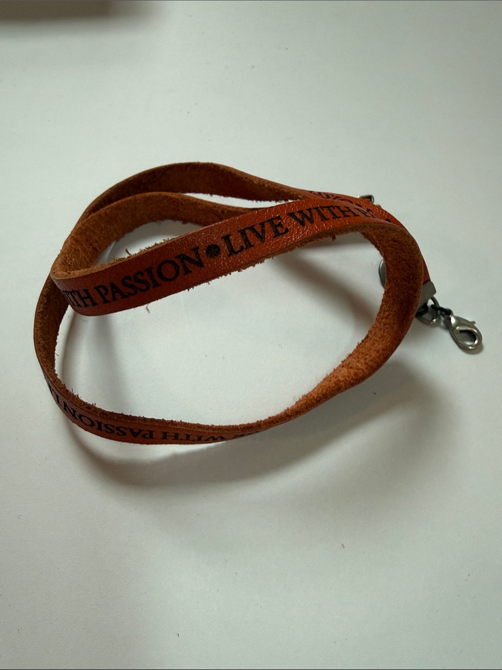 Leather “Live with Passion” Bracelet